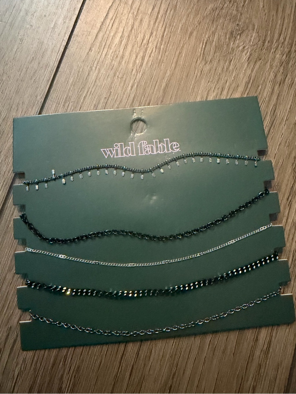 wild fable black layered necklace set